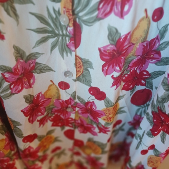 Talbot's Women's Floral Fruit Print Button Down Long Skirt Size 20 - Picture 7 of 9